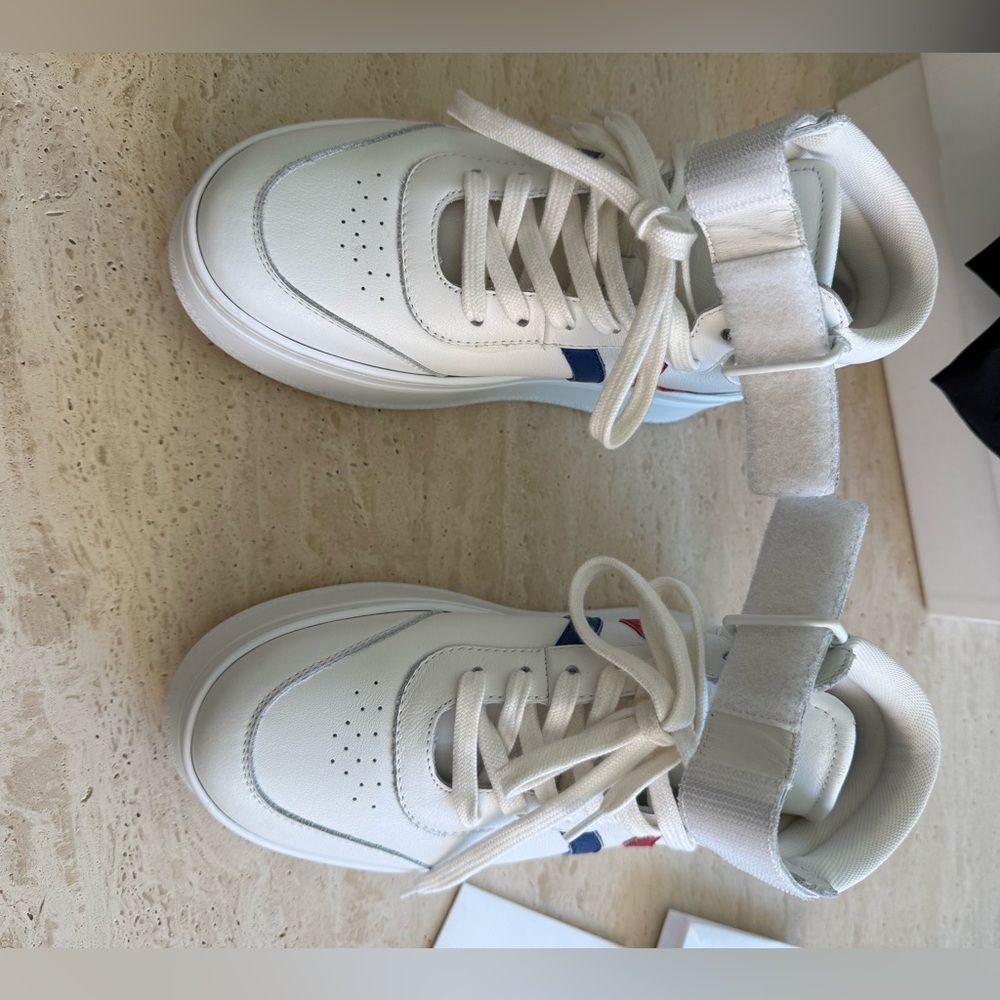 New Celine Mid Lace-up White Calf Skin Sneakers Size:37 - Picture 7 of 16